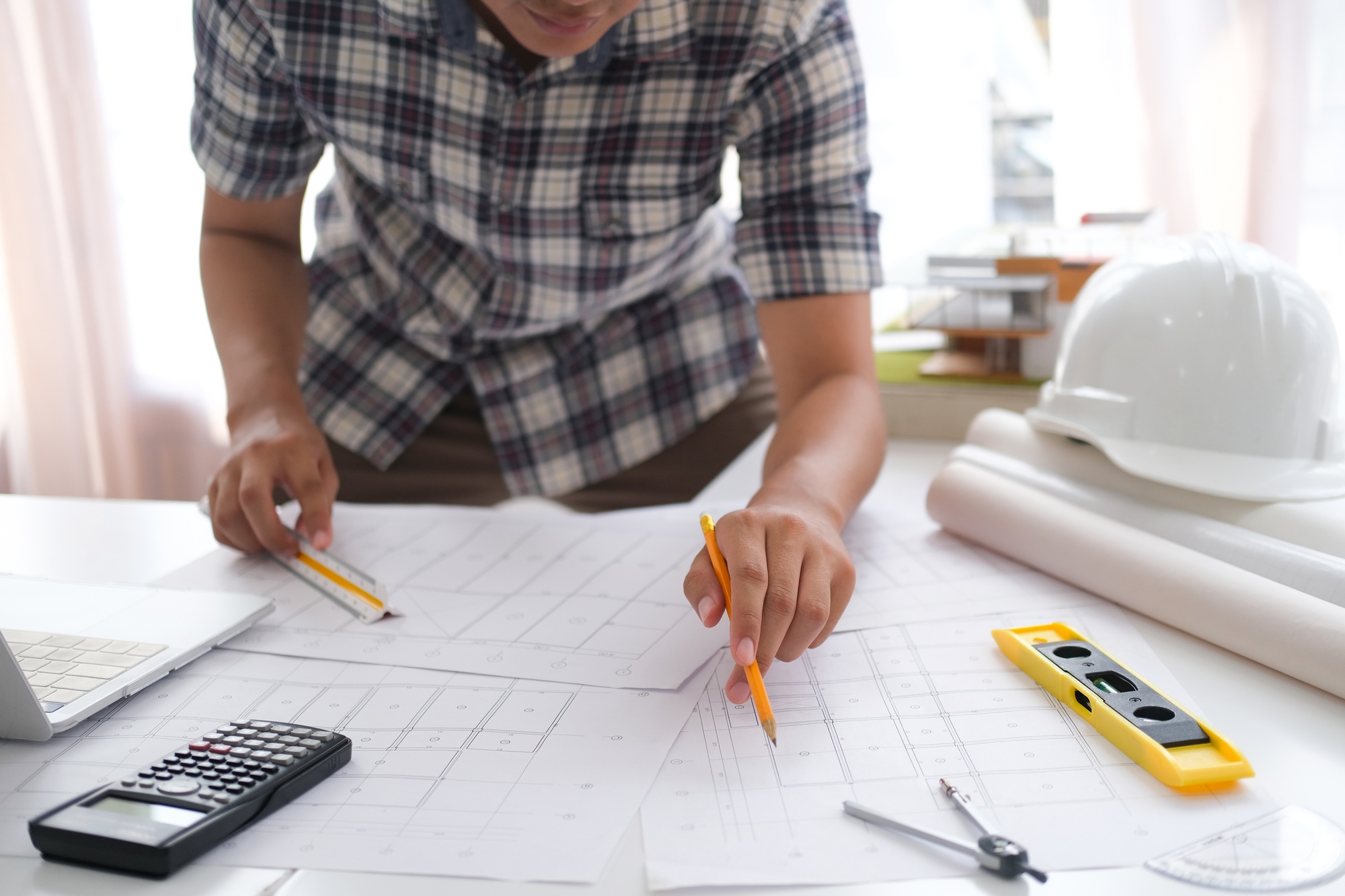 Architectural building design and construction plans.